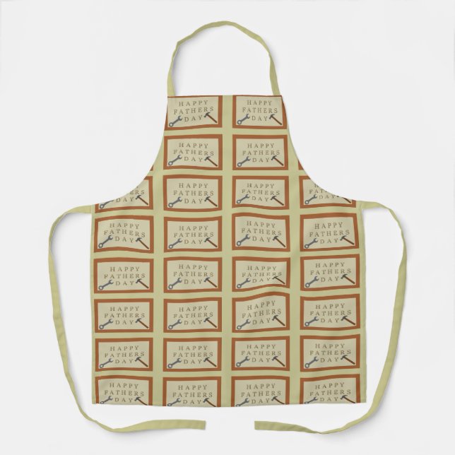 Fathers Day Wooden Sign Patterned Apron (Front)