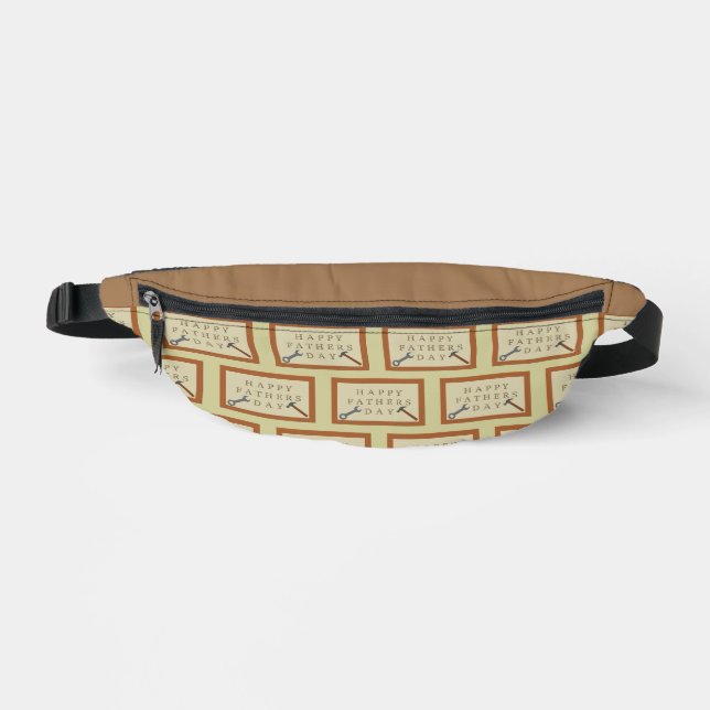 Fathers Day Wooden Sign Patterned Bum Bags (Front)