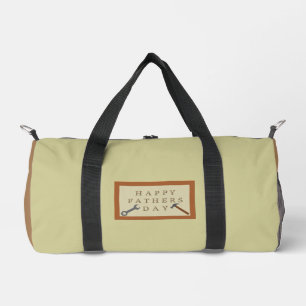 Fathers Day Wooden Sign Patterned Duffle Bag