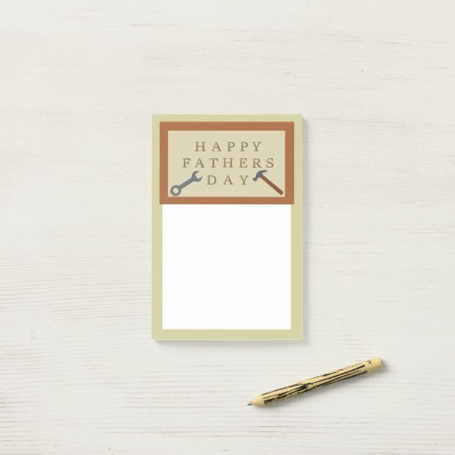 Fathers Day Wooden Sign Post-it Notes (On Desk)