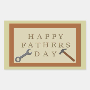 Fathers Day Wooden Sign Rectangular Sticker