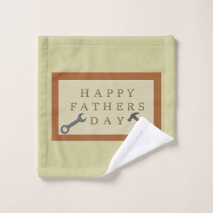 Fathers Day Wooden Sign Wash Cloth