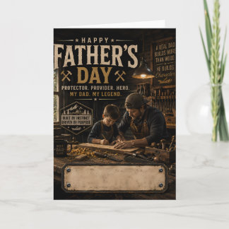 Father's Day Woodworking Father Son Greeting Card