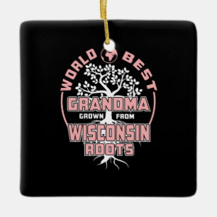 Father's Day World Best Grandma Ceramic Ornament
