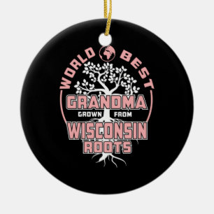 Father's Day World Best Grandma Ceramic Tree Decoration