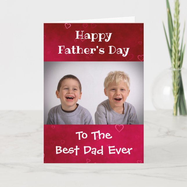 Father's Day World's Best Dad Ever Kids Photo Holiday Card (Front)