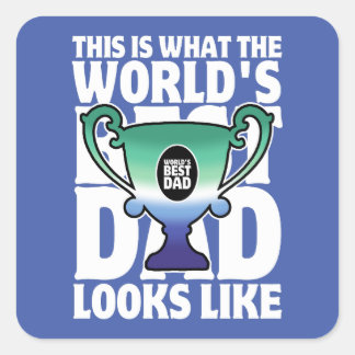 Father's Day World's Best Dad Gay Flag Colours Square Sticker