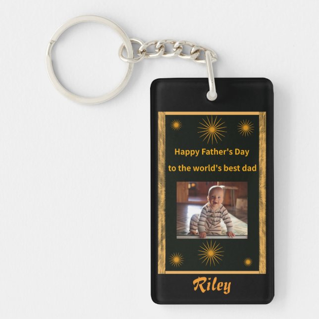 Father's Day World's Best Dad keychain (Front)