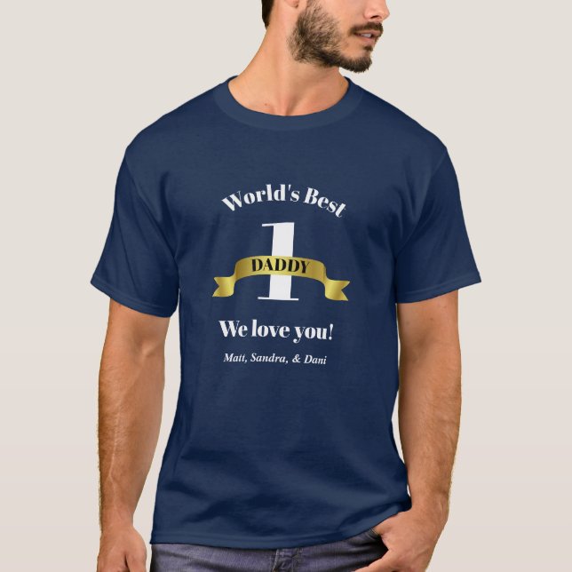 Father's Day World's Best Daddy Personalised T-Shirt (Front)