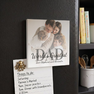 Father's Day World's Greatest Dad with Photo Magnet