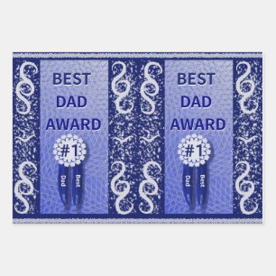 Father's Day Wrapping Paper Flat Sheet Set of 3