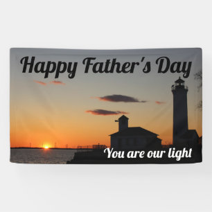 Father's Day You are our light sunset lighthouse Banner