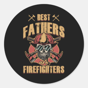 Fathers Firefighters Papa Dad Fathers Day Husband Classic Round Sticker