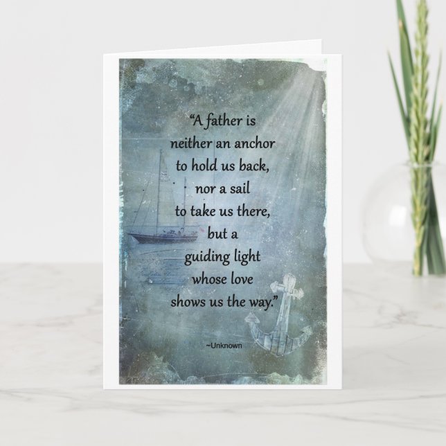 Father's Guiding Light greeting card (Front)