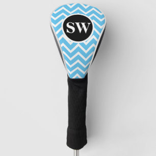 Fathers monogrammed blue chevron Personalise Golf Head Cover
