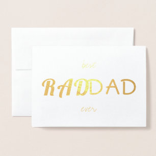 Father's Simple Modern Real Gold Foil RAD DAD Foil Card