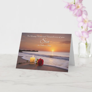 Fathers Sympathy Remembrance of Son Memorial  Card
