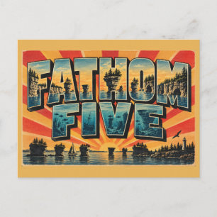 Fathom Five ON Shipwrecks Islands Cliffs Art Postcard