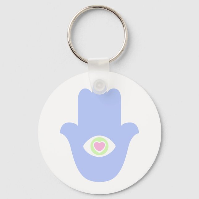 Fatima Eye Heart Hamsa Key Ring (Front)