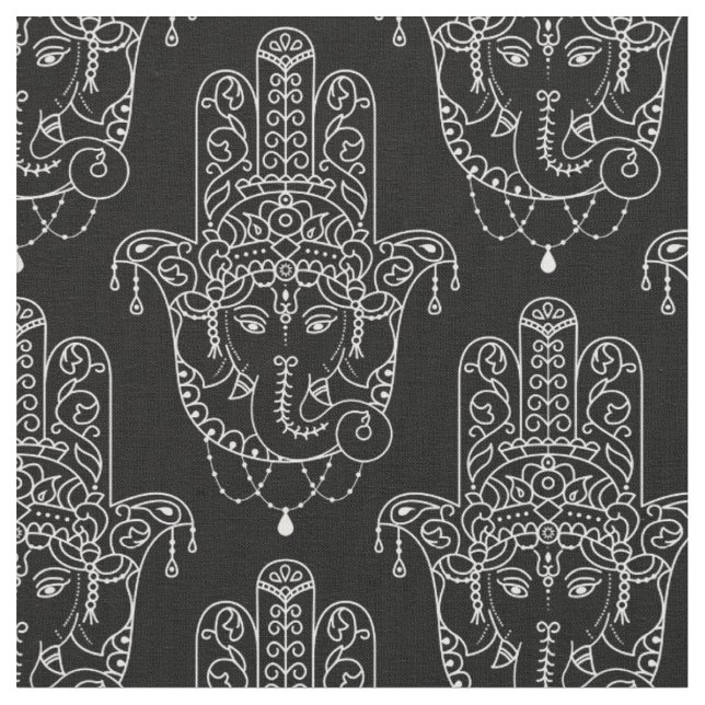 Fatima hand, hindu motif fabric (Close Up)