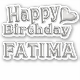 Fatima Happy Birthday silver Sticker
