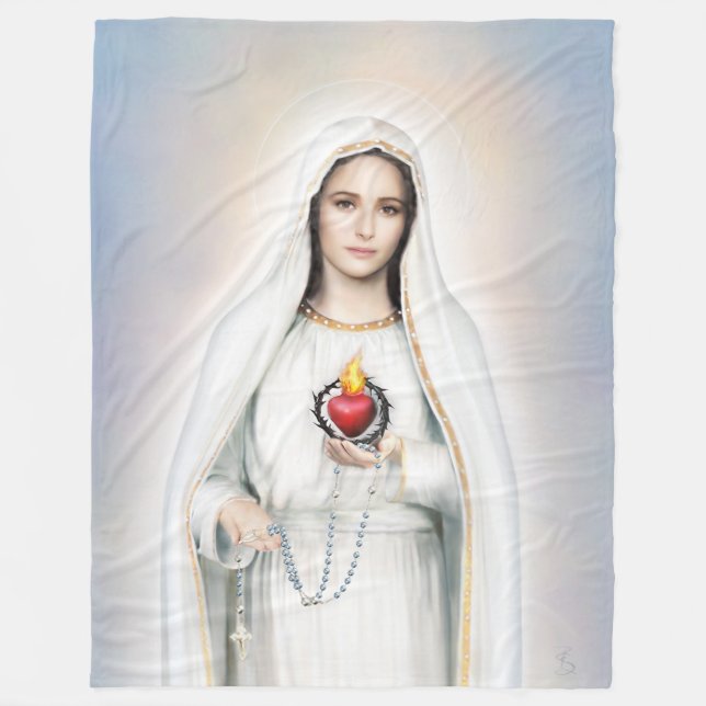 Fatima, Immaculate Heart 60x80 Fleece Blanket (Front)