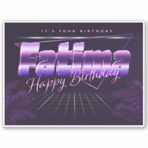 Fatima Name Vorname lila retro Sticker Geburtstag