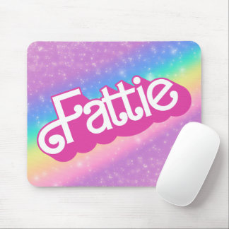 Fattie Plus Size Rainbow Retro 90's Nostalgia Pink Mouse Mat
