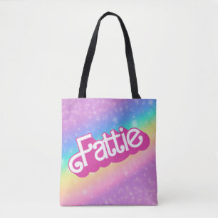 Fattie Plus Size Rainbow Retro 90's Nostalgia Pink Tote Bag
