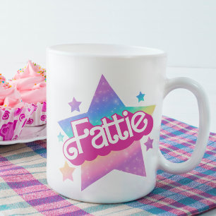 Fattie Plus Size Rainbow Retro 90's Nostalgia Star Coffee Mug