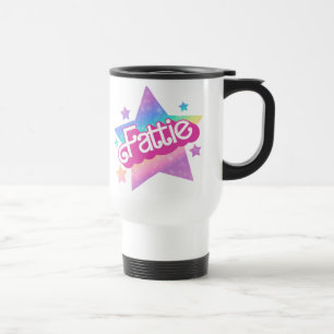 Fattie Plus Size Rainbow Retro 90's Nostalgia Star Travel Mug