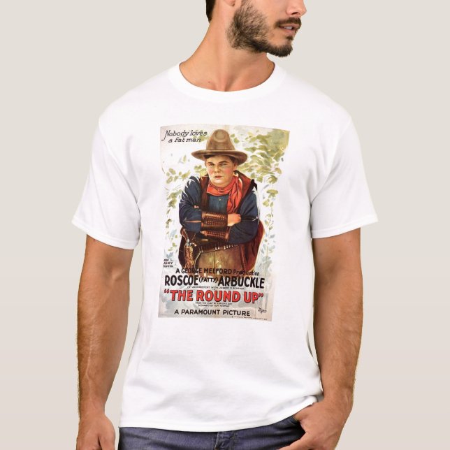 Fatty Arbuckle The Round Up silent movie T-Shirt (Front)