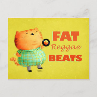 Fatty Fatty Fat Reggae Cat Postcard
