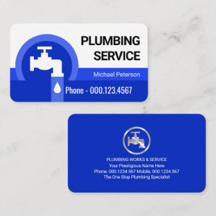 Faucet Blue Water Waves Business Card