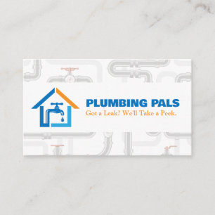 Faucet Logo   Pipe System Background Business Card