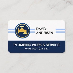 Faucet On Blue Pipe Lines Business Card