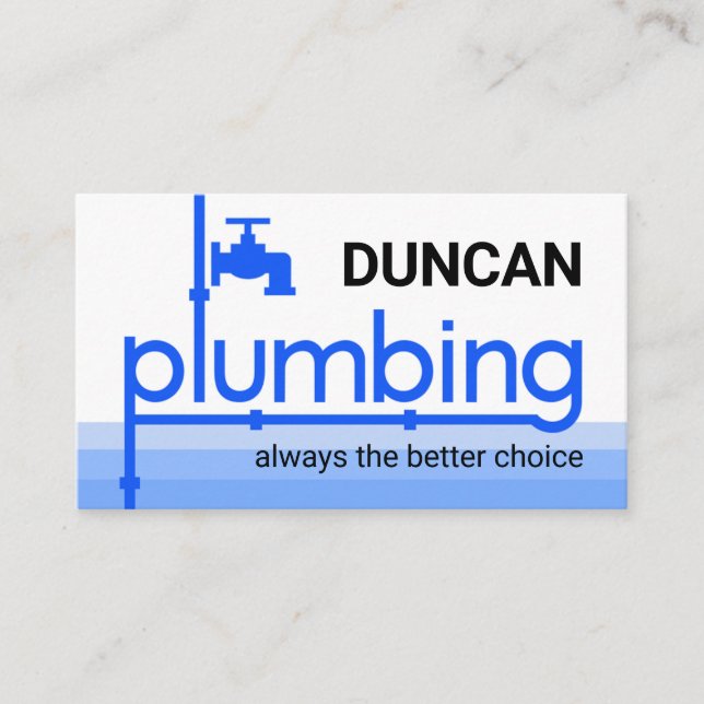 Faucet Pipeline Leaking Blue Water Business Card (Front)