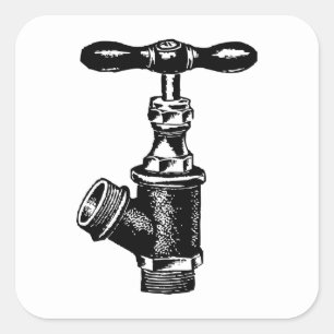 Faucet Square Sticker