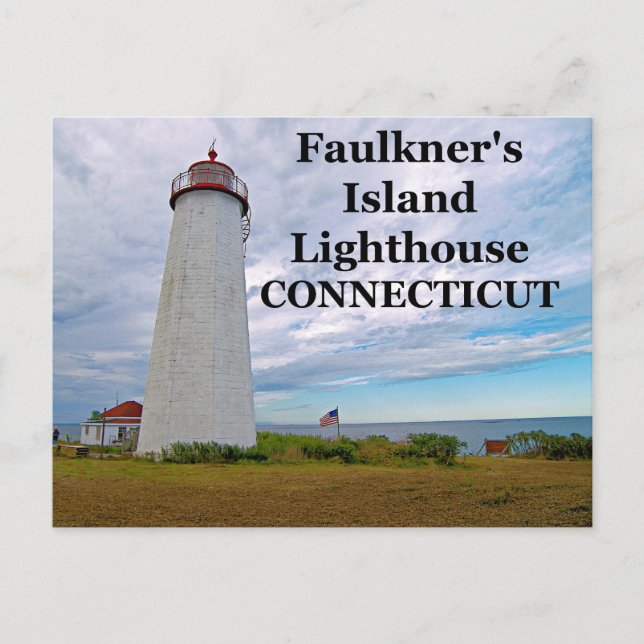 Faulkner's Island Lighthouse, Connecticut Postcard (Front)