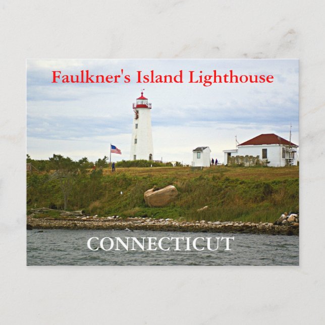 Faulkner's Island Lighthouse, Connecticut Postcard (Front)
