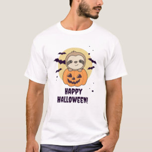 Fault In Pumpkin Sweet Sloths Happy Halloween T-Shirt