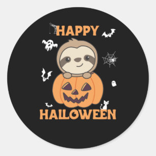 Fault In Pumpkin Sweet Sloths To Halloween Classic Round Sticker