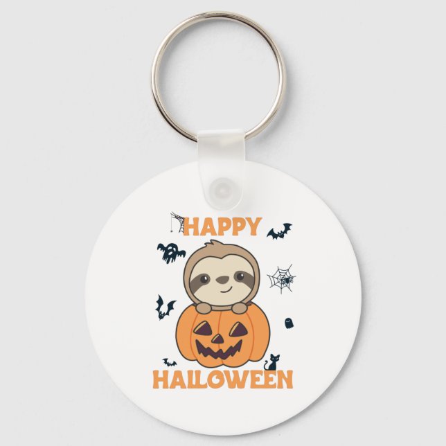 Fault In Pumpkin Sweet Sloths To Halloween Key Ring (Front)