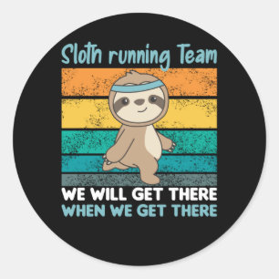 Faulten running Team Sloths Run Cosy Classic Round Sticker