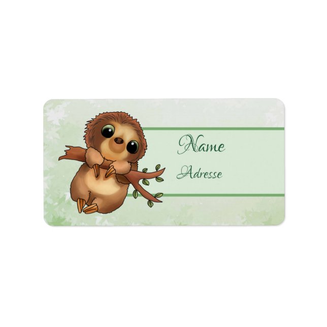 Faultier personalisiert  label (Front)