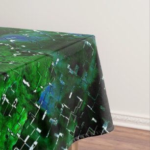 Faulty mosaic of water plant lagoon night photo  tablecloth