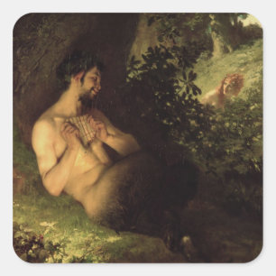 Faun and Nymph, 1868 Square Sticker