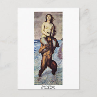 Faun And Nymph By Stuck Franz Von Postcard
