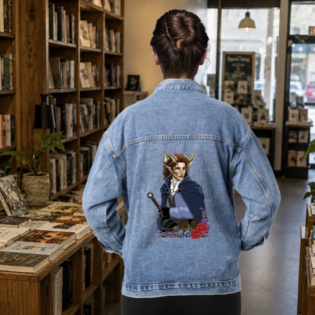 Faun Horned Fae Fantasy  Denim Jacket (Creator Uploaded)