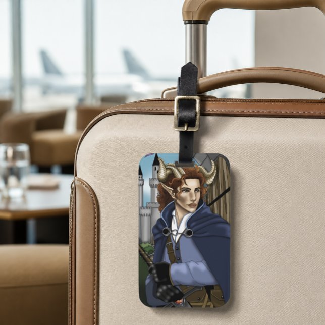 Faun Horned Fae Fantasy  Luggage Tag (Creator Uploaded)